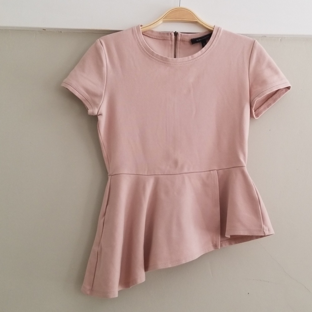 BCBGMaxAzria Harlee Bare Pink Peplum Too